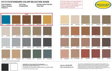 Brickform Integral Color Chart