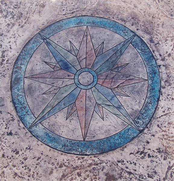 Proline Nautical Star stamped concrete design