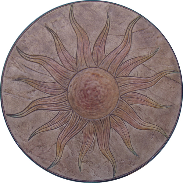Medallions sun stamped concrete design