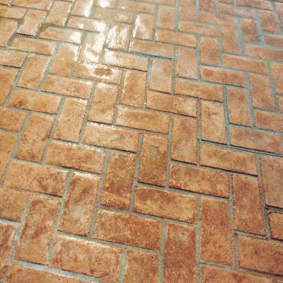 Stamped Concrete Herringbone Pattern