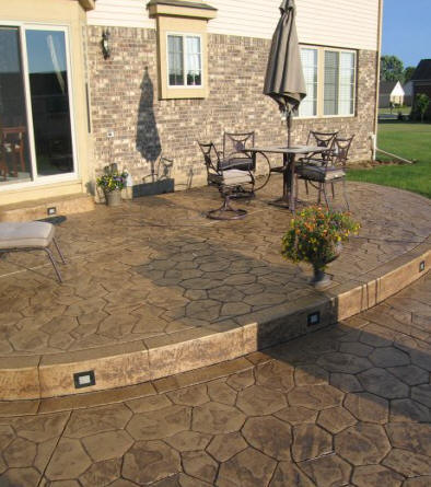 Random Stone stamped concrete pattern Matcrete Ashlar Slate for a patio