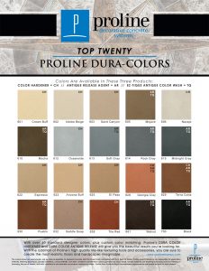 Proline decorative concrete color chart for antique release agents