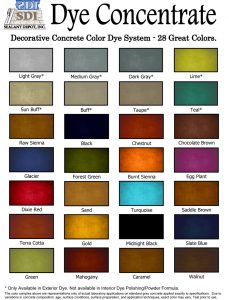SDI Dye Concentrate color chart