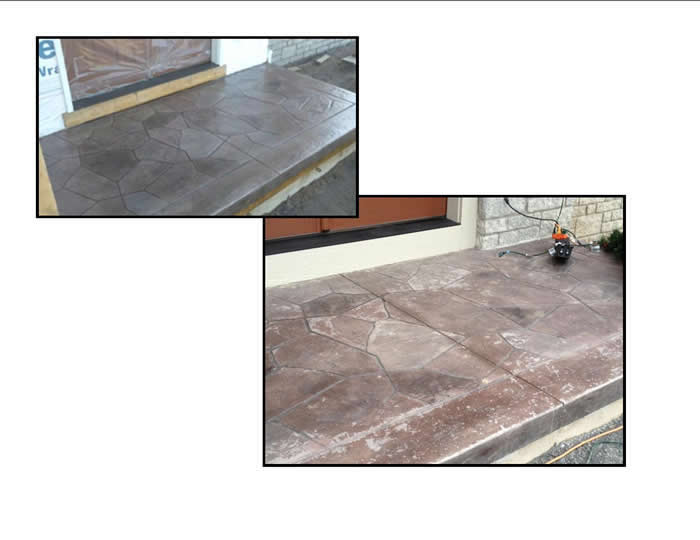 Before and After Picture Winter Damage Concrete