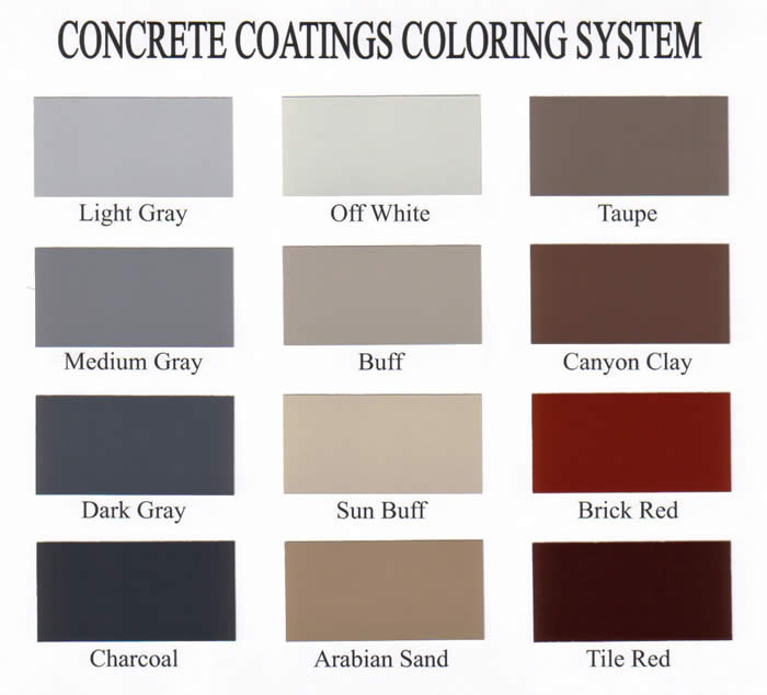 Concrete Stain Chart